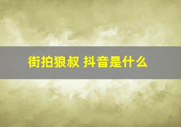 街拍狼叔 抖音是什么